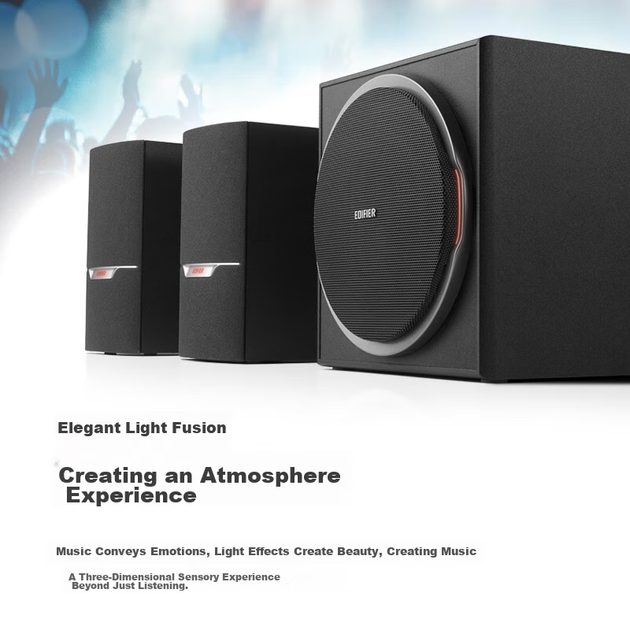 Колонки EDIFIER R303BT 2.1 деревянные Bluetooth с сабвуфером, черные - изображение 4