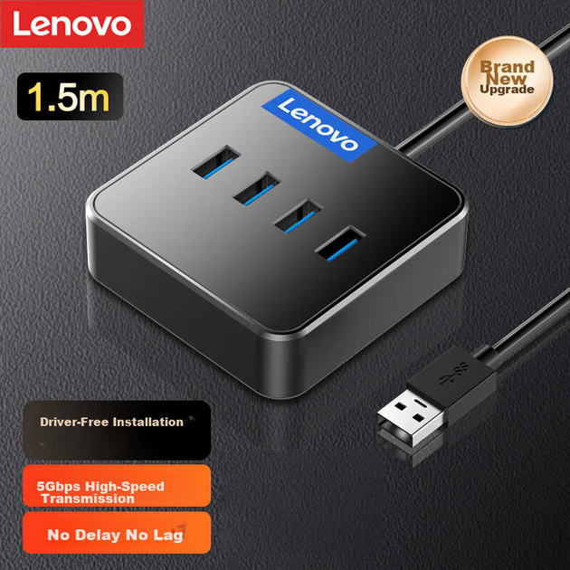 Хаб Lenovo USB 3.0 док-конвертер на 4 входи універсальний - зображення 8