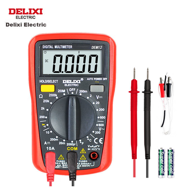 Цифровий мультиметр DELIXI ELECTRIC, захищений від опіків, з підсвічуванням РК-дисплея, високоточний побутовий амперметр, DEM12 - зображення 9