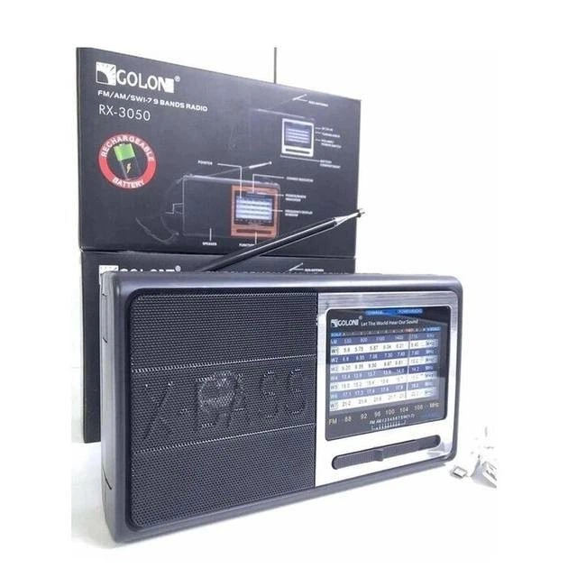Радіоприймач портативний Golon RX-3050 з акумулятором 205x125x55мм Black - зображення 4
