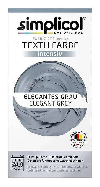 Краска для текстиля Simplicol Textilfarbe intensiv Elegant Gray Элегантный серый (1817) - Фото 1 Краска для текстиля Simplicol Textilfarbe intensiv Elegant Gray Элегантный серый (1817) - изображение 1