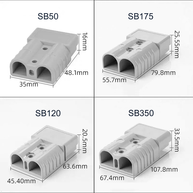 Силовой разъём Anderson SB50 / 50A 600V / A-D-50A-BLK / чёрный - изображение 3