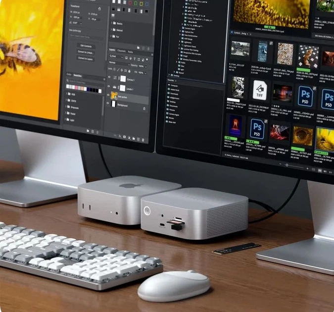 Док-станція Satechi Thunderbolt 5 CubeDock Station with SSD Enclosure Silver (ST-DT5CES-EU) - зображення 9