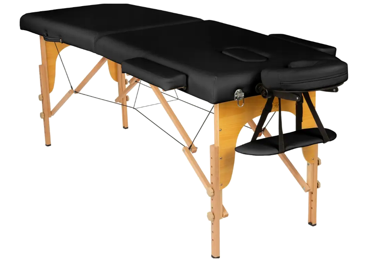 Массажный стол раскладной 2 секции для салонов красоты 185х60см черный BODYFIT LS-2410 - изображение 2