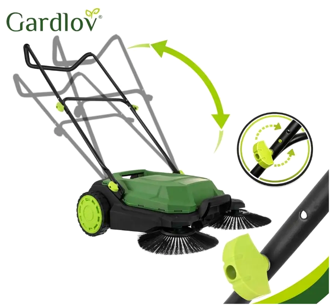 Ручная подметальная машина 68 см 3 щетки для уборки двора 24 л GARDLOV LS-2834 - зображення 6