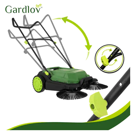 Подметальная машина 680 мм 24 л для уборки мусора 3 щетки черный GARDLOV LS-2186 - зображення 3