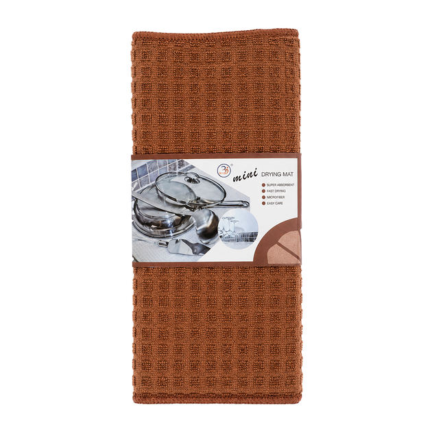 Коврик для сушки мокрой посуды Stenson R84153 "Однотон" 40x50 см Brown - изображение 2