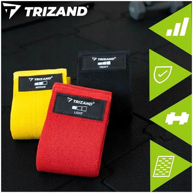 Набір еспандерів для фітнесу 3 шт 8-31 кг латекс із чохлом Trizand - зображення 6