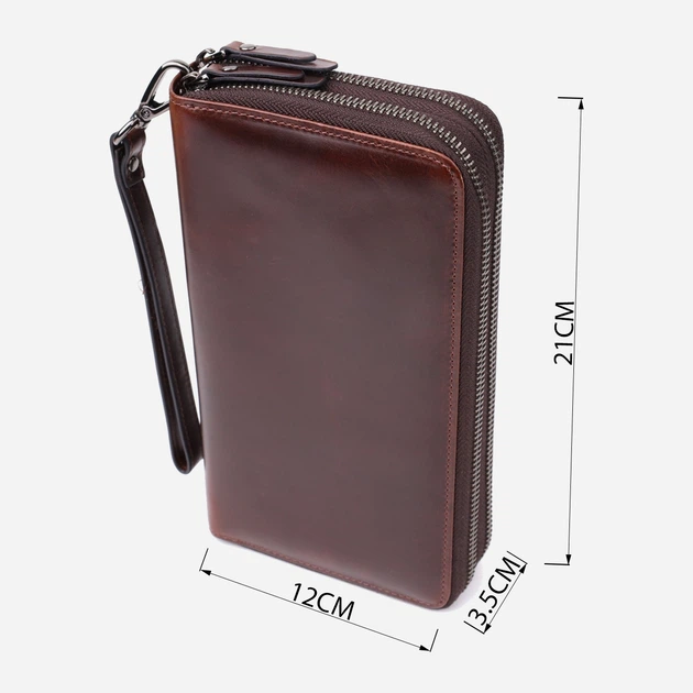 Кошелек мужской кожаный для карточек Vintage leather-23064 Коричневый - изображение 5