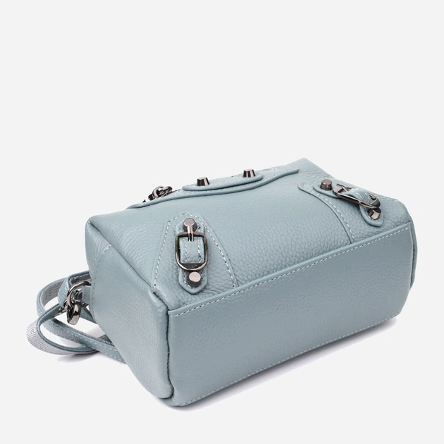 Сумка кросс боди через плечо женская из натуральная кожи Vintage leather-22925 Голубая - изображение 4