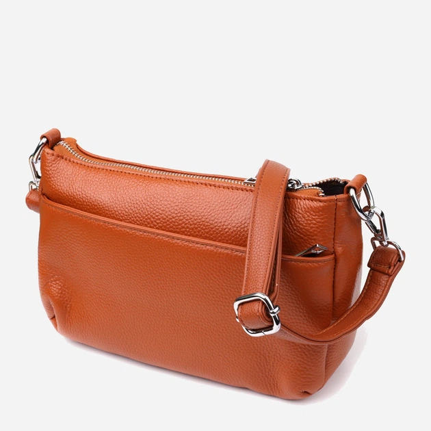 Сумка кросс боди через плечо женская из натуральная кожи Vintage leather-22929 Рыжяя - изображение 3