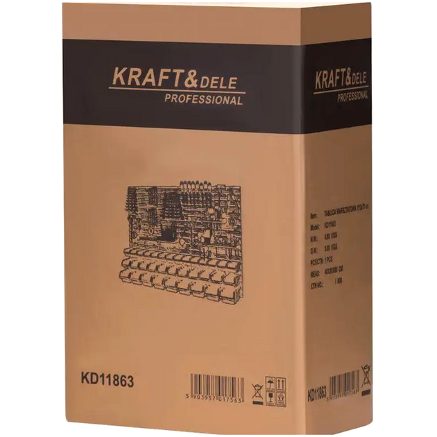 Панель для инструментов 115x78 см 76 аксессуаров для мастерской Kraft&Dele - зображення 10