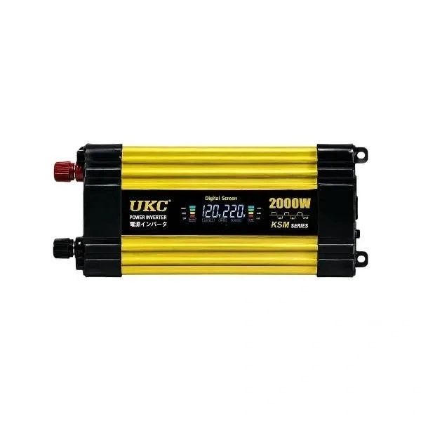 Інвертор напруги KSM 2000W 12V з LCD екраном та 2 USB портами, перетворювач 12 В у 220 В автомобільний - зображення 3