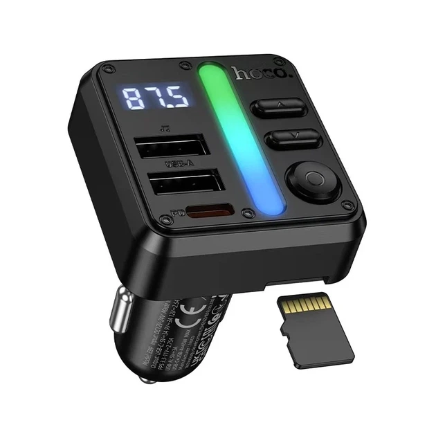 FM-передавач HOCO E89 Libre 45W 3 USB порти Чорний - зображення 5