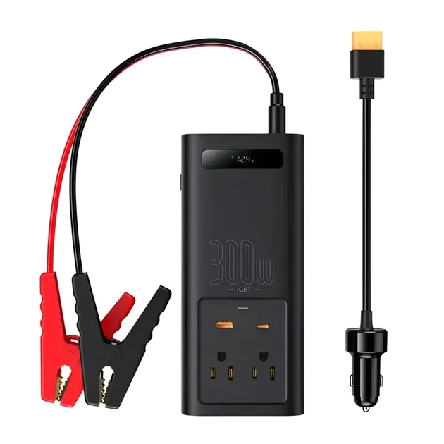 Автомобільний інвертор Baseus IGBT Power Inverter 300W 110V USB-C чорний - зображення 6