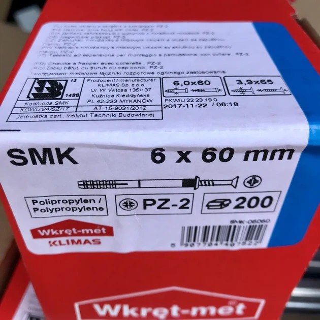 Дюбель с шурупом Wkret-Met 6х60 гриб для быстрого монтажа 100 шт - Фото 4 Дюбель с шурупом Wkret-Met 6х60 гриб для быстрого монтажа 100 шт - изображение 4