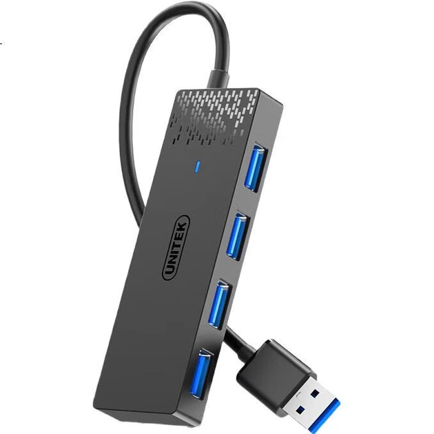 USB-концентратор UNITEK USB 3.0, 4-портовий, роз'єм Type-C, для комп'ютера, клавіатури та миші, кабель 1.2 м - зображення 2