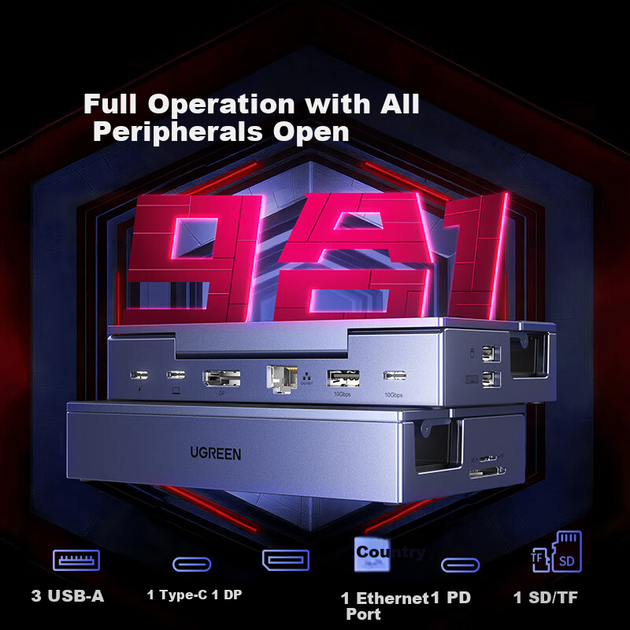 Сумісний з UGREEN: Steam Deck/OLED/док-станція розширення ROG, док-станція розширення Xbox Series X|S, док-станція розширення Legion Go для телефонів/планшетів, дублювання екрана DP1.4, 4K 120 Гц - изображение 4