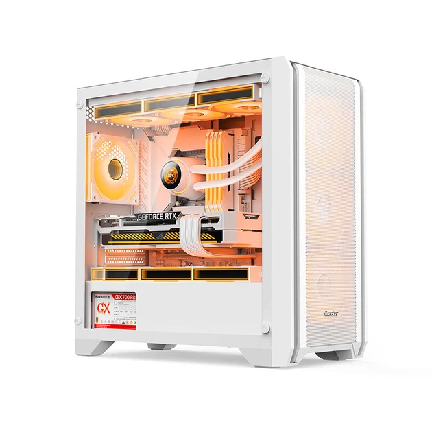 Корпус Huntkey GX750S Predator белый M-ATX с сетчатой панелью и стеклянной боковиной, СЖО 360 мм, 12 мест под вентиляторы - изображение 10