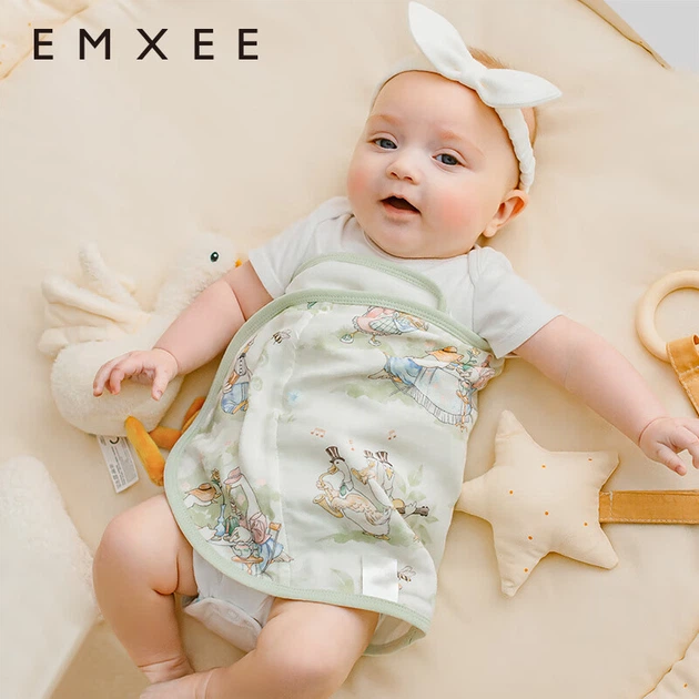 Пеленка-одеяло EMXEE для новорожденных, защищающая от испуга, тонкий вариант для весны и лета, «Сказочный сад», 30x74 см. - изображение 4