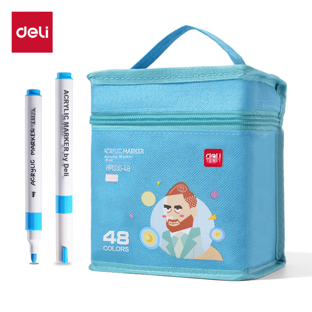 Маркеры акриловые Deli HM330-48 круглый корпус, для рисования и раскрасок, 48 цветов - изображение 10