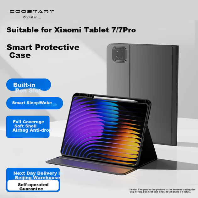 Чохол для планшета Xiaomi Pad 7/7 Pro COOLSTART Black, з TPU, з автосном - Фото 4 Чохол для планшета Xiaomi Pad 7/7 Pro COOLSTART Black, з TPU, з автосном - зображення 4