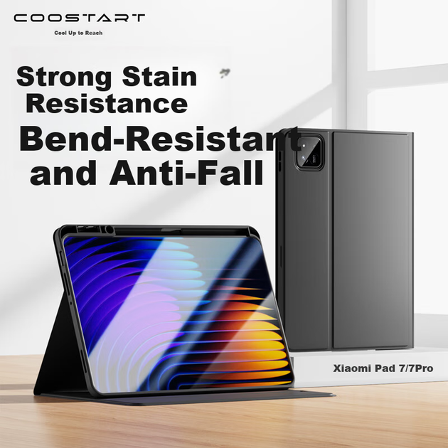 Чохол для планшета Xiaomi Pad 7/7 Pro COOLSTART Black, з TPU, з автосном - Фото 5 Чохол для планшета Xiaomi Pad 7/7 Pro COOLSTART Black, з TPU, з автосном - зображення 5