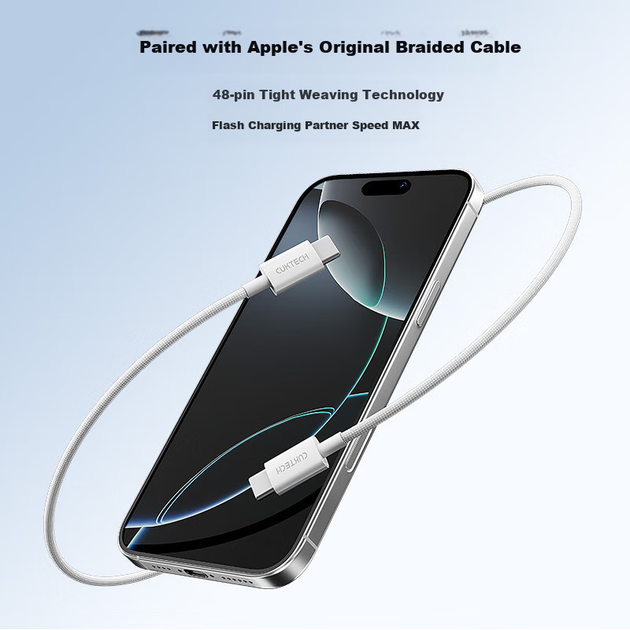Зарядное устройство CUKTECH GaN 40 Вт Type-C для iPhone 15-17, iPad Air и MacBook - изображение 3
