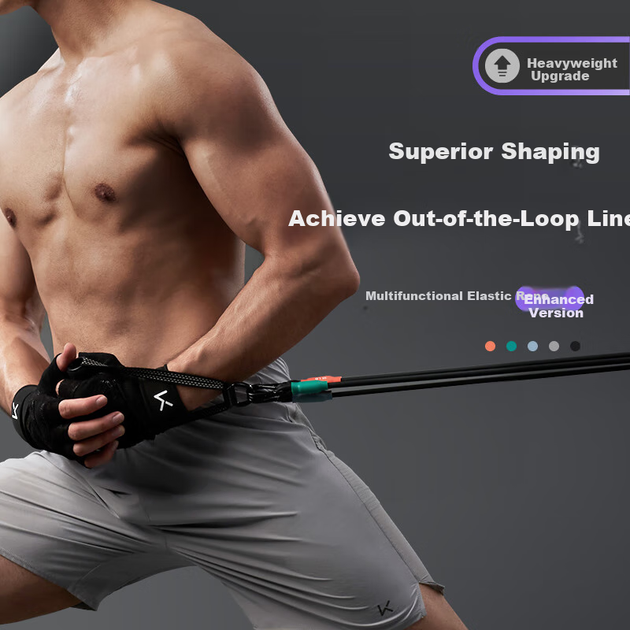 Набір еспандерів Keep 60 фунтів з кріпленням на двері для тренування рук та грудей - зображення 4