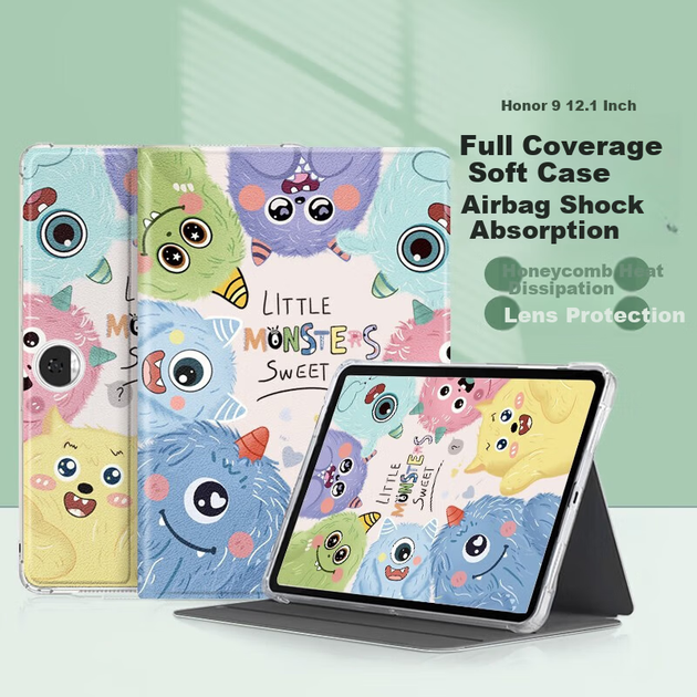 Чехол Shell Sister для планшета Honor Tablet 9 12.1 дюйма 2023 с мультяшным рисунком, противоударный - изображение 4