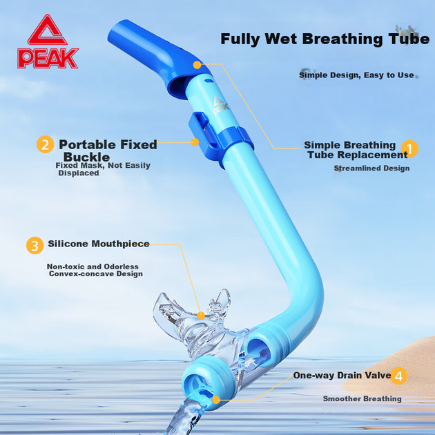 Комплект для дайвинга PEAK Diving из двух частей, снаряжение для дайвинга для детей, мальчиков и девочек, полностью влажная маска для подводного плавания и очки для плавания с высокой видимостью, розово-голубой. - Фото 7 Комплект для дайвинга PEAK Diving из двух частей, снаряжение для дайвинга для детей, мальчиков и девочек, полностью влажная маска для подводного плавания и очки для плавания с высокой видимостью, розово-голубой. - изображение 7