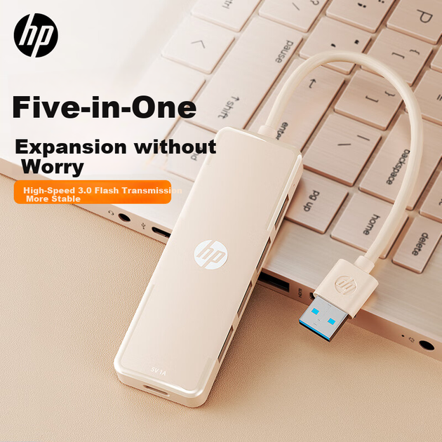 USB-концентратор HP, багатопортовий USB-розгалужувач для комп'ютера, USB-кабель-адаптер-конвертер для подовжувача, док-станція для ноутбука CT100C - зображення 5