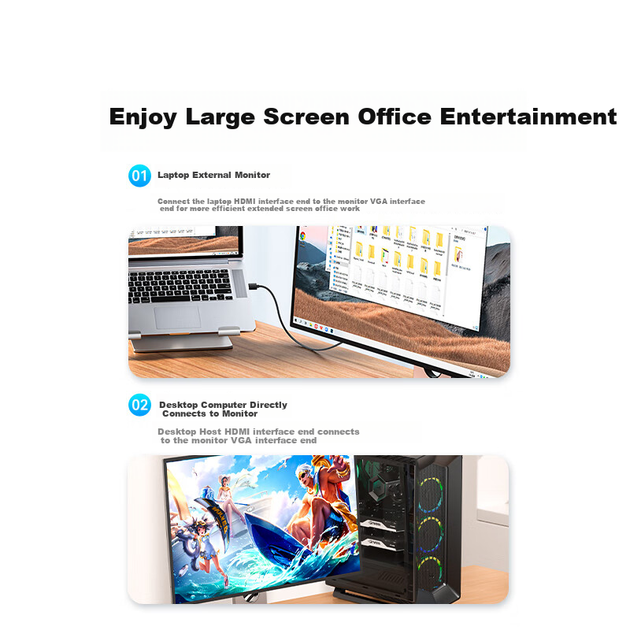 Кабель-переходник SAMZHE SHV30 HDMI–VGA 3 м - изображение 4
