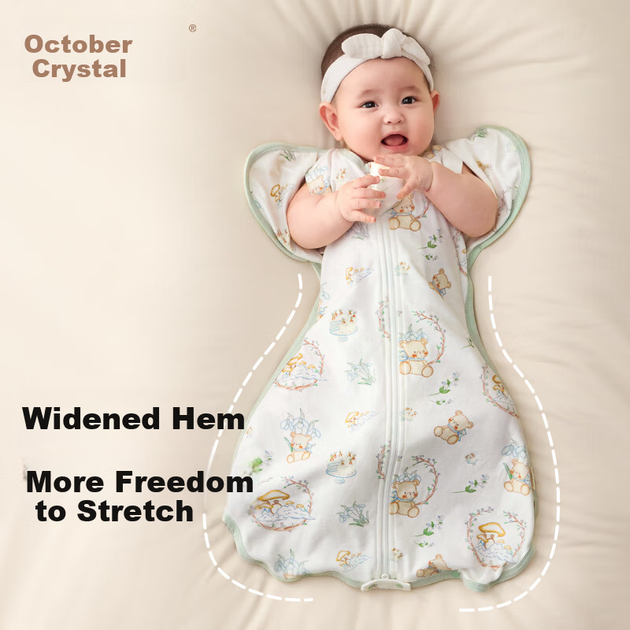 Піжама-мішок для сну October Crystals Baby Anti-Startle Sleep Sack Swaddle Blanket Four Seasons Universal Bear Castle S - изображение 5