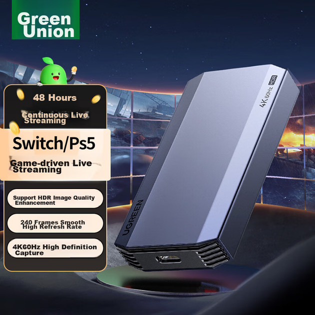 Карта захвата видео UGREEN HDMI, 4K 60 Гц HD RGB24, совместима с Switch 2/PS5, камерами Nikon, Sony, Canon, смартфонами, планшетами iPad, для прямых трансляций и записи игр. - изображение 12