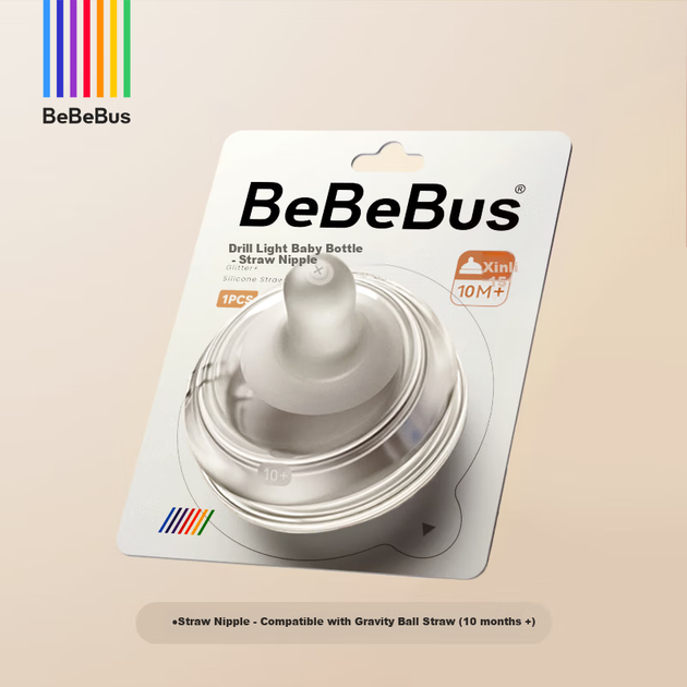 Сменная соска для бутылочки Bebebus Diamond Glow, многофункциональная, типа "трубочка", для детей от 10 месяцев - изображение 3