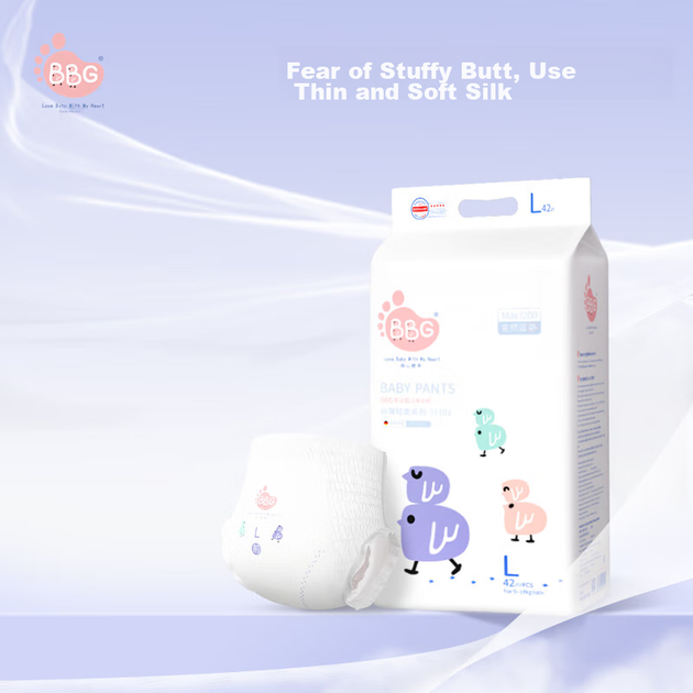 Подгузники-трусики BBG Blue Core Thin Soft, размер L, 42 шт (8-10 кг), ультратонкие, дышащие, летние - изображение 10