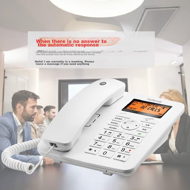 Телефон Motorola CT111C дротовий з диктофоном на 16 ГБ, білий - Фото 8 Телефон Motorola CT111C дротовий з диктофоном на 16 ГБ, білий - зображення 8