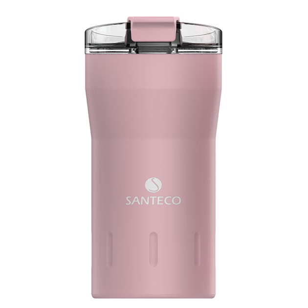 Термокружка SANTECO, стильная бутылка для воды для студентов, портативная кружка для кофе с длительным сохранением тепла, дорожная кружка для газировки, розовый цвет «Вишневый цветок». - изображение 4