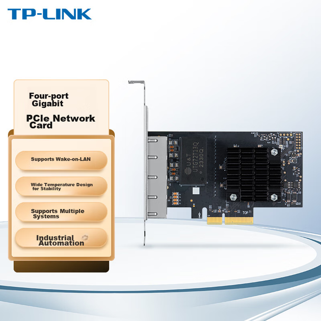 TP-LINK Четырехпортовая гигабитная сетевая карта PCI-E, внутренняя проводная сетевая карта для настольного компьютера, независимая сетевая карта для сервера, гигабитная сетевая карта Ethernet с портом расширения RJ45 NG324 - Фото 4 TP-LINK Четырехпортовая гигабитная сетевая карта PCI-E, внутренняя проводная сетевая карта для настольного компьютера, независимая сетевая карта для сервера, гигабитная сетевая карта Ethernet с портом расширения RJ45 NG324 - изображение 4