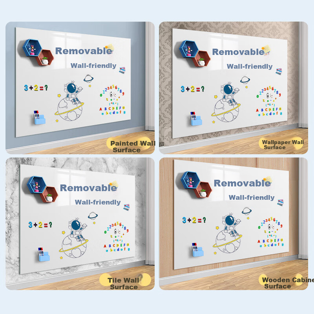 QIFU 100*150 см наклейка на білу дошку, магнітна, знімна, не пошкоджує стіни, самоклеюча графіті настінна магнітна дошка для малювання, дитяча маленька дошка для малювання стін, навчальна стирана м'яка біла дошка - зображення 6