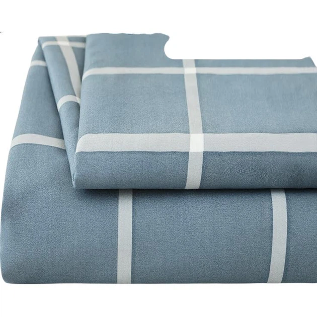 Простыня Grace из полиэстера с начесом 230x250 см, синяя - Фото 3 Простыня Grace из полиэстера с начесом 230x250 см, синяя - изображение 3