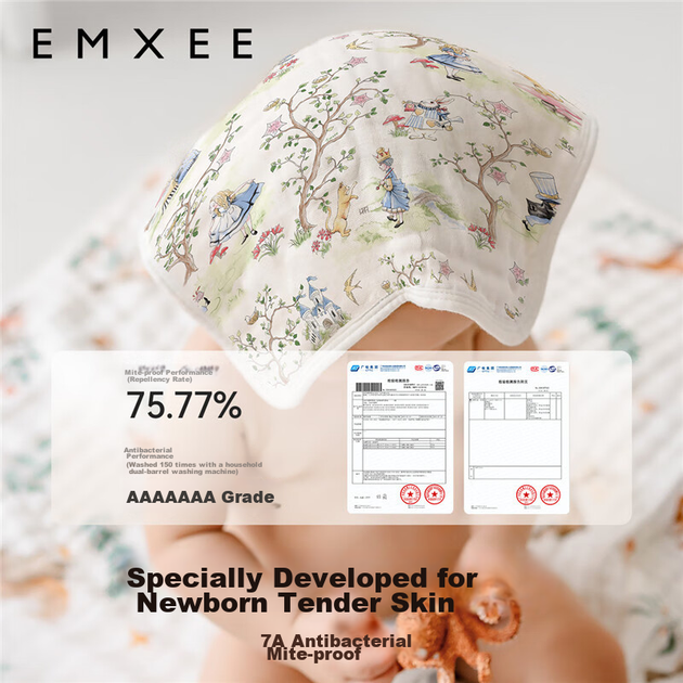 Слюнявчики EMXEE детские из хлопковой марли квадратные, полотенце для лица новорожденного, мягкие - изображение 5