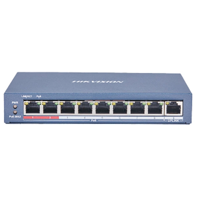 Коммутатор 8 портов неуправляемый Hikvision DS-3E0109P-E(C) POE - Фото 1 Коммутатор 8 портов неуправляемый Hikvision DS-3E0109P-E(C) POE - изображение 1