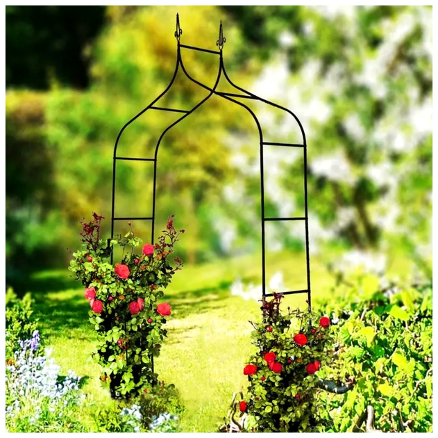 Садовая арка металлическая для вьющихся растений 240 см черная GardenLine LS-3089 - изображение 2
