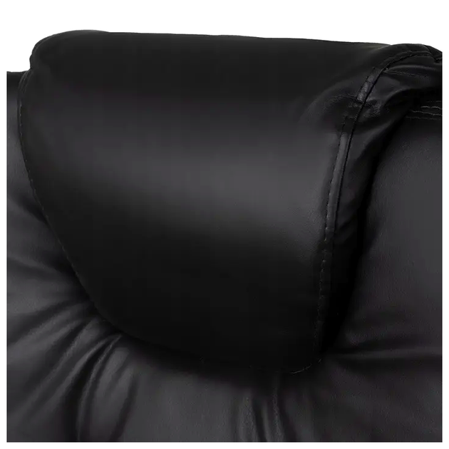 Офисное кресло с подставкой для ног экокожа до 130 кг черный Malatec LS-1637 - изображение 6