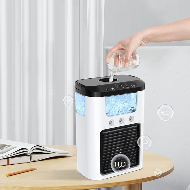 Настольный вентилятор-охладитель Air Cooler 3 в 1 с увлажнением и LED-подсветкой - изображение 3