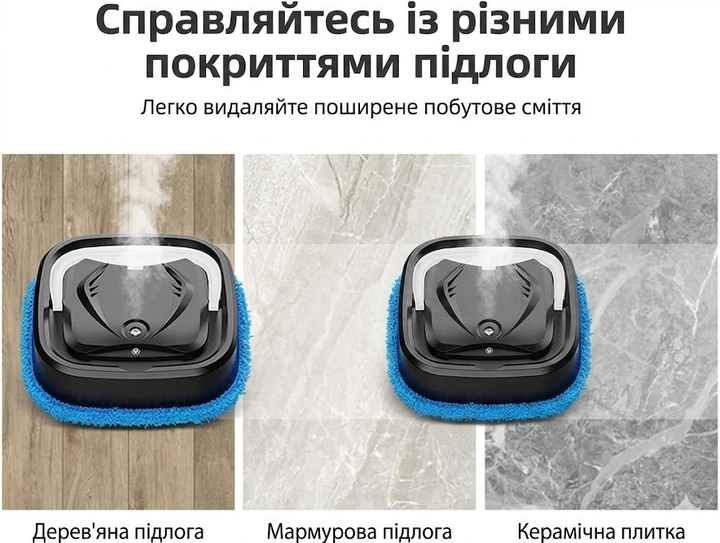 Інтелектуальний робот для миття підлоги з функцією сухого та вологого прибирання, з акумулятором 2000 мАг - Фото 6 Інтелектуальний робот для миття підлоги з функцією сухого та вологого прибирання, з акумулятором 2000 мАг - зображення 6
