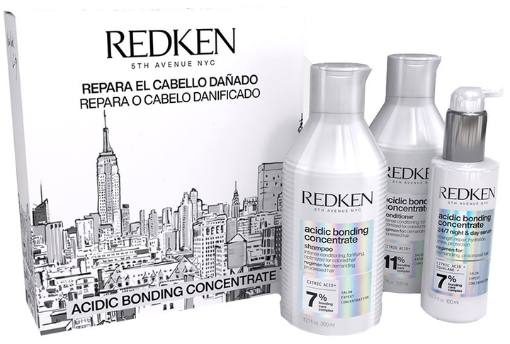 Zestaw do pielęgnacji włosów Redken Acidic Bonding Concentrate Szampon do włosów 300 ml + Odżywka do włosów 300 ml + Serum do włosów zniszczonych 100 ml (8433726366914) - Zdjęcie 1 Zestaw do pielęgnacji włosów Redken Acidic Bonding Concentrate Szampon do włosów 300 ml + Odżywka do włosów 300 ml + Serum do włosów zniszczonych 100 ml (8433726366914) - obraz 1
