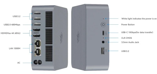 Неттоп Beelink EQi12, Milky Grey, i5-1235U, 32Gb DDR4, 1Tb, Xe, Win11P - зображення 6